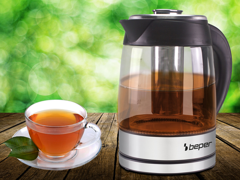 Bollitore elettrico automatico in vetro da 220V 1,8 litri con termostato  per la salute del produttore di tisane multiuso per ufficio e casa