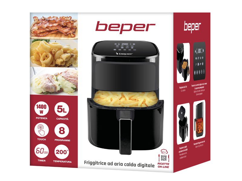 BEPER FRIGGITRICE AD ARIA CALDA DIGITALE 5 LITRI 1450 WATT