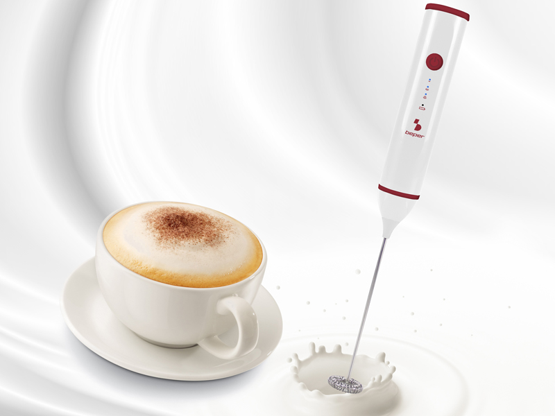 FRULLINO MONTALATTE SCHIUMALATTE SCHIUMINO PER CAPPUCCINO CAFFè LATTE A  BATTERIA