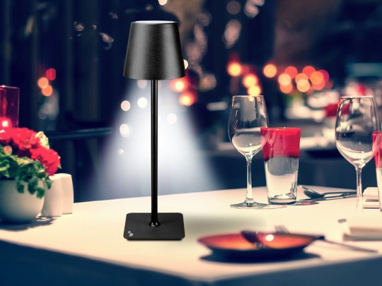 Lampada da tavolo ricaricabile 2in1 "Cristal" Nera