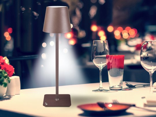 Lampada da tavolo ricaricabile 2in1 "Cristal" Corten