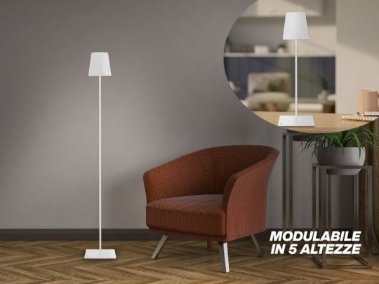Lampada ricaricabile da terra - Sofà XL Bianca