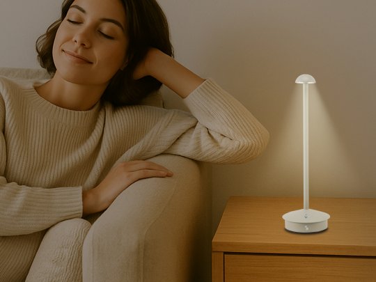 Lampada da tavolo ricaricabile SLIM Tortora